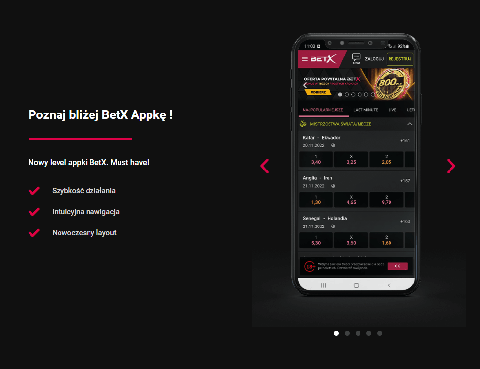 BetX aplikacja mobilna